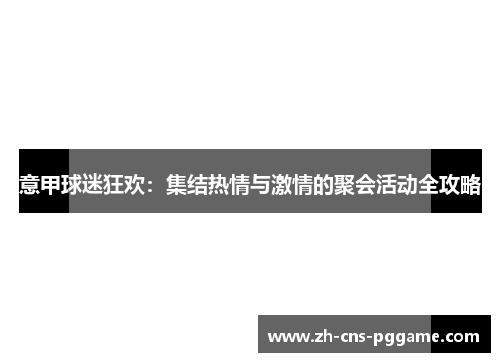 意甲球迷狂欢：集结热情与激情的聚会活动全攻略