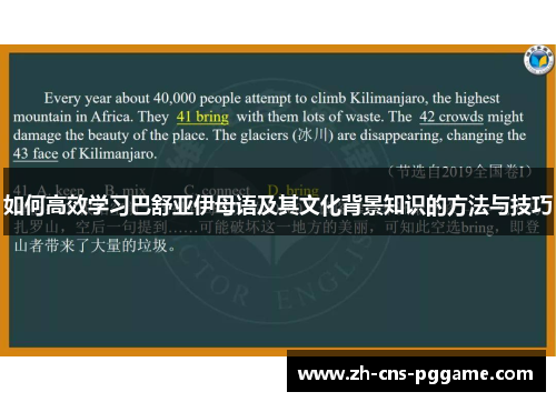 如何高效学习巴舒亚伊母语及其文化背景知识的方法与技巧 如何高效学习巴舒亚伊母语及其文化背景知识的方法与技巧